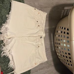 White Levi shorts